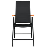 5 Piece Garden Dining Set Black - Top-Down View