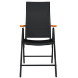 7 Piece Garden Dining Set Black