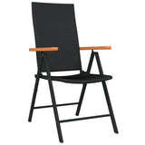 3 Piece Garden Dining Set Black