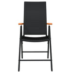 5 Piece Garden Dining Set Black