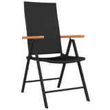 5 Piece Garden Dining Set Black - Side View