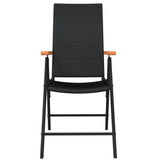 7 Piece Garden Dining Set Black - Top-Down View