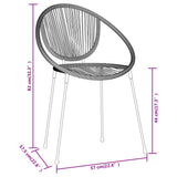 3 Piece Garden Dining Set Black - Close-Up Angle