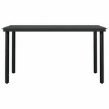 5 Piece Garden Dining Set Black - Rear View