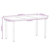 5 Piece Garden Dining Set Black - Low Angle