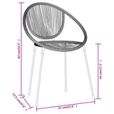 3 Piece Garden Dining Set Black - Close-Up Angle