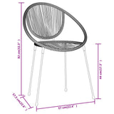5 Piece Garden Dining Set Black - Close-Up Angle