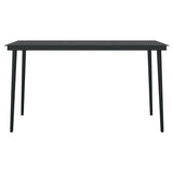 7 Piece Garden Dining Set Black - Rear View