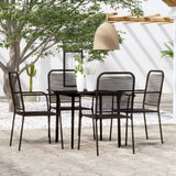 5 Piece Garden Dining Set Black