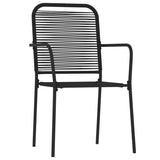 7 Piece Garden Dining Set Black - Side View