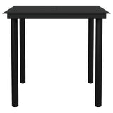 3 Piece Garden Dining Set Black