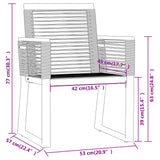 3 Piece Garden Dining Set Black