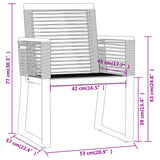 5 Piece Garden Dining Set Black