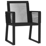 5 Piece Garden Dining Set Black - Side View