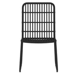 7 Piece Garden Dining Set Black - Top-Down View