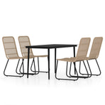 5 Piece Garden Dining Set Oak