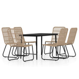 7 Piece Garden Dining Set Oak