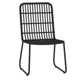 7 Piece Garden Dining Set Black - Side View
