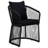 5 Piece Garden Dining Set with Cushions Black - Top-Down View