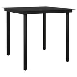 5 Piece Garden Dining Set with Cushions Black - Rear View
