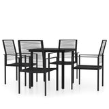 5 Piece Garden Dining Set Black - Front View