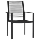 5 Piece Garden Dining Set Black