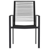 7 Piece Garden Dining Set Black - Top-Down View