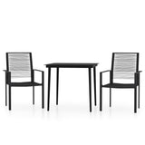 3 Piece Garden Dining Set Black