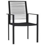 5 Piece Garden Dining Set Black