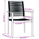 5 Piece Garden Dining Set Black