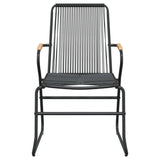 5 Piece Garden Dining Set Black PVC Rattan - Rear View