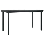 5 Piece Garden Dining Set Black PVC Rattan - Close-Up Angle
