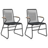 3 Piece Garden Dining Set Black PVC Rattan - Top-Down View