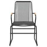 3 Piece Garden Dining Set Black PVC Rattan - Rear View