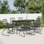 7 Piece Garden Dining Set Black PVC Rattan