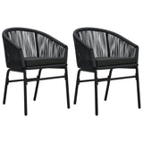 3 Piece Garden Dining Set Black