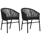 3 Piece Garden Dining Set Black - Side View