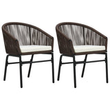 3 Piece Garden Dining Set Brown