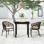 3 Piece Garden Dining Set Brown