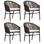 5 Piece Garden Dining Set Brown