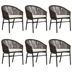 7 Piece Garden Dining Set Brown