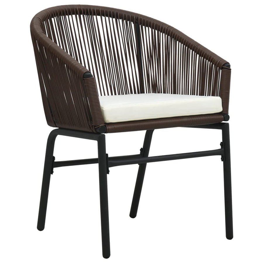 7 Piece Garden Dining Set Brown
