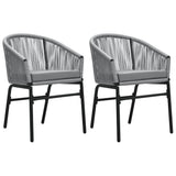 3 Piece Garden Dining Set Grey - Side View