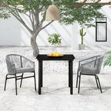 3 Piece Garden Dining Set Grey