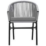 5 Piece Garden Dining Set Grey - 45-Degree Angle