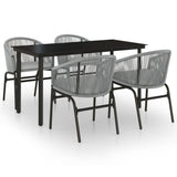 5 Piece Garden Dining Set Grey