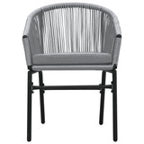 5 Piece Garden Dining Set Grey - 45-Degree Angle