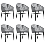7 Piece Garden Dining Set Grey - Side View