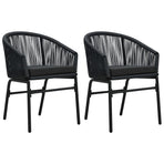 3 Piece Garden Dining Set Black