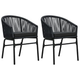 3 Piece Garden Dining Set Black - Side View